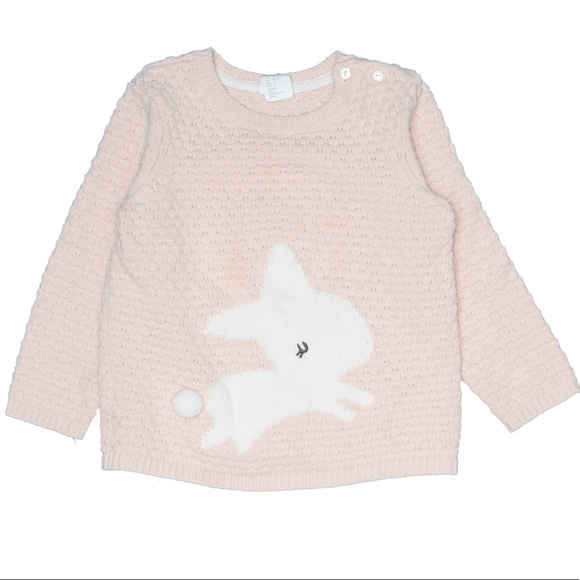 H&M Other - H&M Light pink sweater bunny 12-18 m baby girl